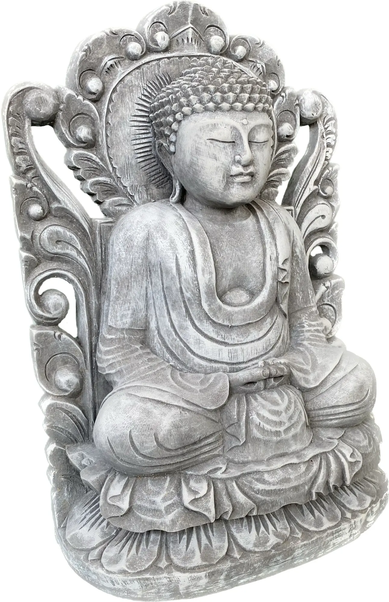  Product image 8 of the product “Bodhi - Buddh, seated in front of relief, 52 cm H | cast stone ”